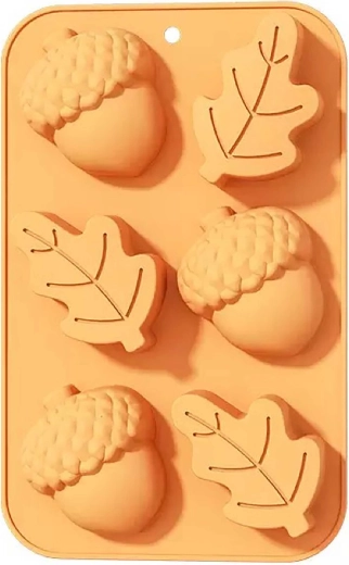 Silikonski pekač v obliki storža in lista, oranžen 27 × 17 × 3 cm