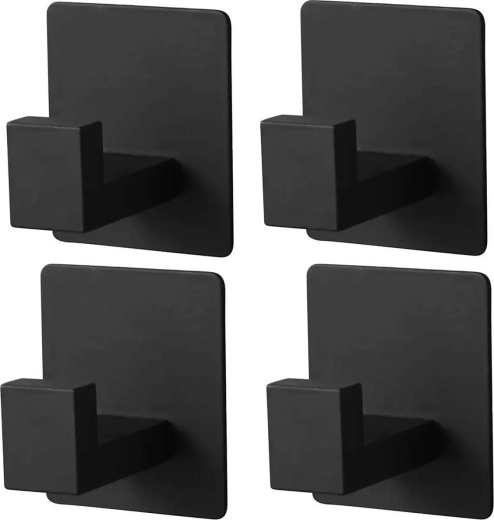DA106 4x samolepilni črni kopalniški kljukici