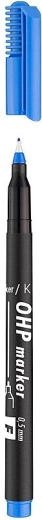 Marker za folije ICO OHP F, moder