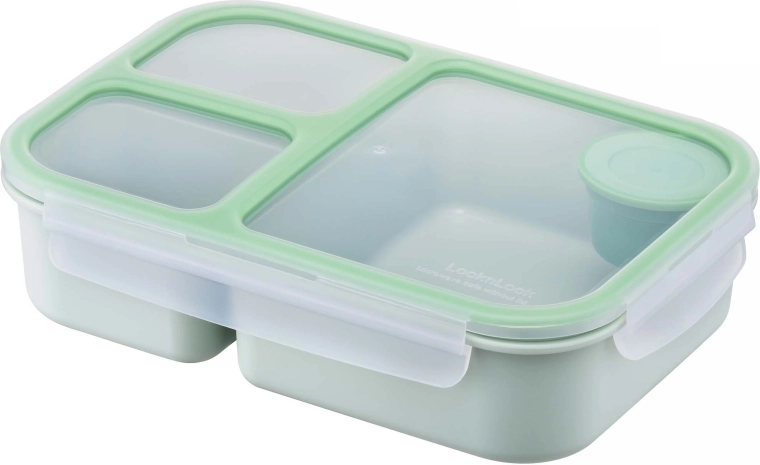 Škatla za živila s 3 pregradami 1,5 l, mint