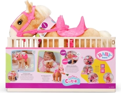 BABY born hodeči konjiček Cutie s prenosnim hlevčkom