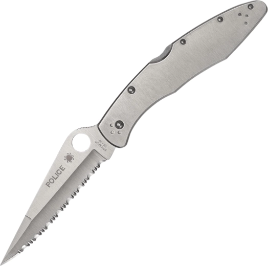 Spyderco Police Model žepni preklopni nož 10,7 cm, nazobčano rezilo, VG-10