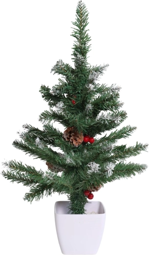 Umetna božična smrečica v loncu, zasnežen bor 90 cm