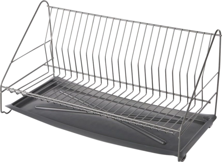 Enonadstropni odcejalnik za posodo 50 cm, srebrn, z odcejalnim pladnjem