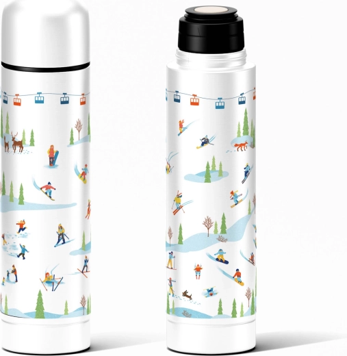 Nerjaveča termovka TORO z motivom smučarjev, 500 ml