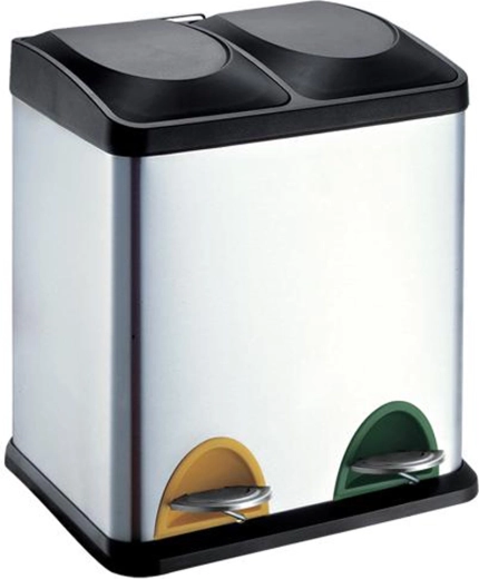 Nerjavno jeklen koš za ločevanje odpadkov 30 l s pedalom