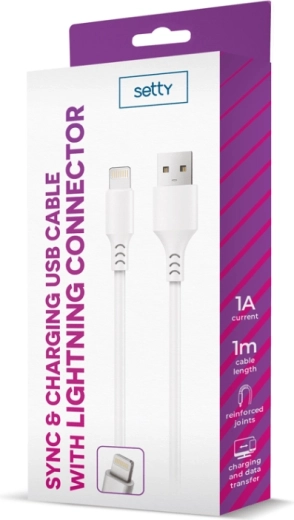 Setty USB–Lightning kabel 1 m bel