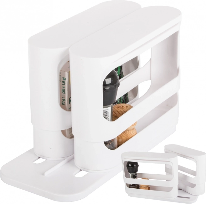 Bel plastičen kuhinjski organizator za začimbe