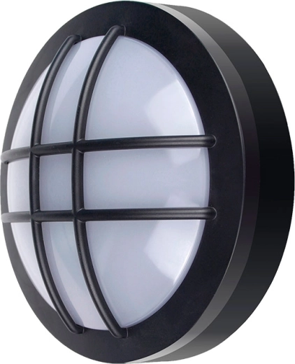 Solight LED zunanja svetilka okrogla z zaščitno mrežico 13 W, 910 lm, 4000 K, IP65, črna - 1 kos