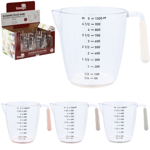 Plastični merilni vrč 1 l z ročajem in izljevom