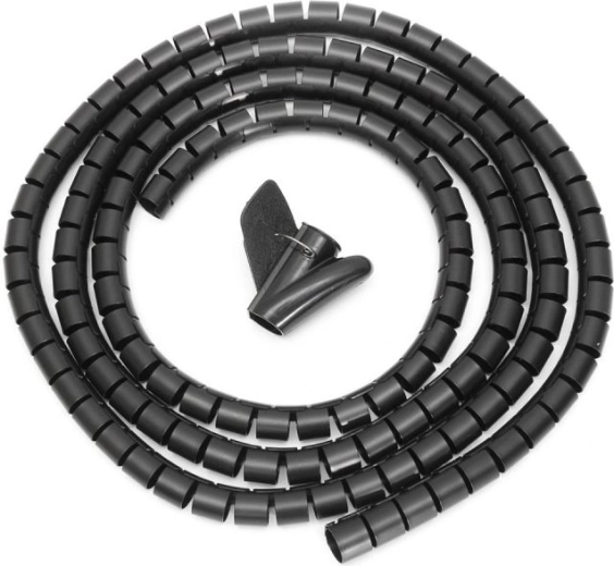 Spiralni organizator kablov (zaščitni maskirni trak) črn 3 m – 1 kos