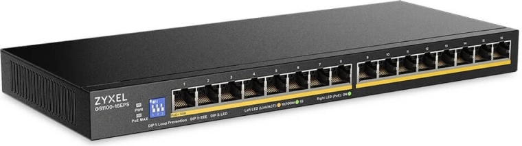 Zyxel gigabitno neupravljano stikalo GS1100-16EPS s PoE (16 priključkov)
