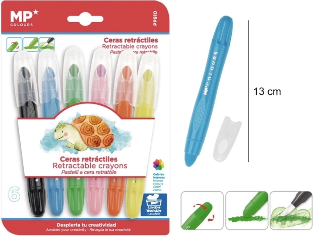 Vijačne voščene barvice – 6 barv