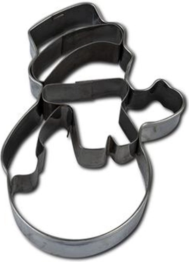 Modelček za piškote – snežak, 7–8 cm, srebrn