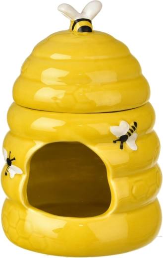 Keramična aromalampa v obliki čebeljega panja, rumena, 14 cm