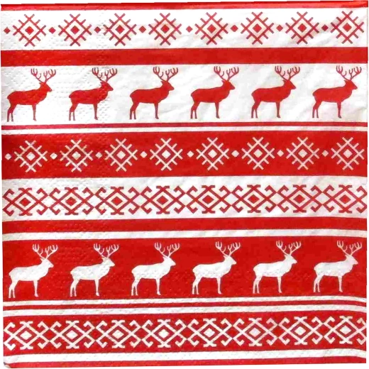 Christmas napkins with a reindeer 33 × 33 cm, 3-ply - 1 piece