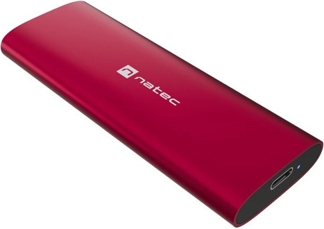 Natec Rhino M.2 NVMe Lite zunanje aluminijasto ohišje za SSD, rubinasto rdeče