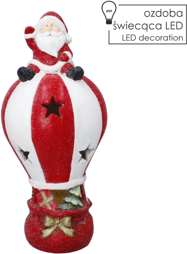 Christmas St. Nicholas on a Balloon Figurine with LED Lighting