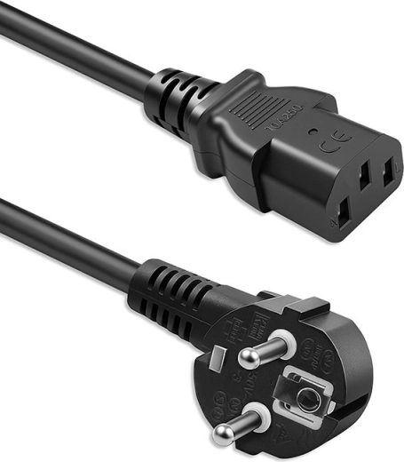 Qoltec napajalni kabel Schuko (CEE 7/7) – IEC C13, kotni vtič, 2 m