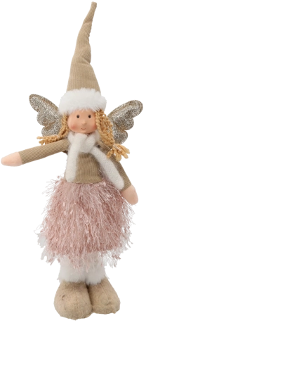 Božični angel 45 cm v bež barvi