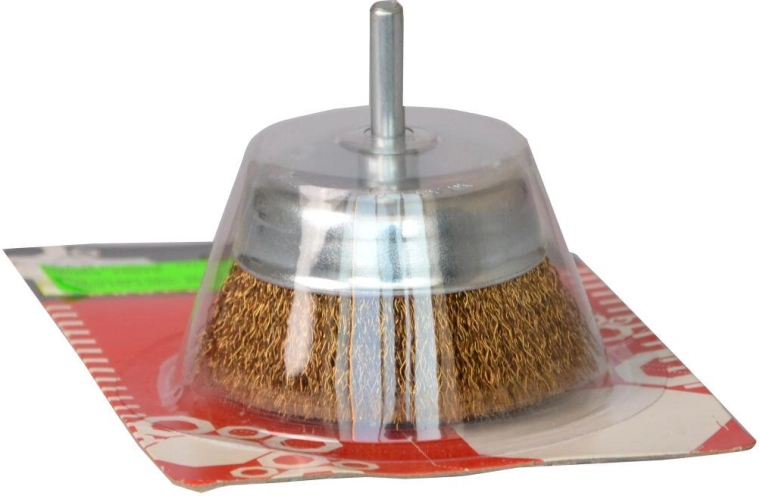 Skodelična krtača z valovito žico 68 mm s steblom FESTA