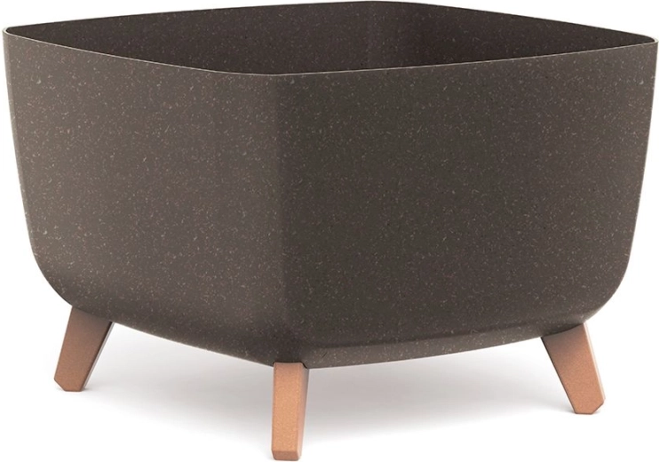 Cvetlični lonec Gracia Square Eco Wood 39 × 39 cm kava