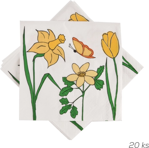 Papirnati prtički Pomladni travnik 33 × 33 cm, 20 kos
