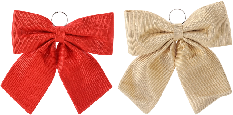 Božična dekorativna pentlja zlata/rdeča 44 cm - 1 kos
