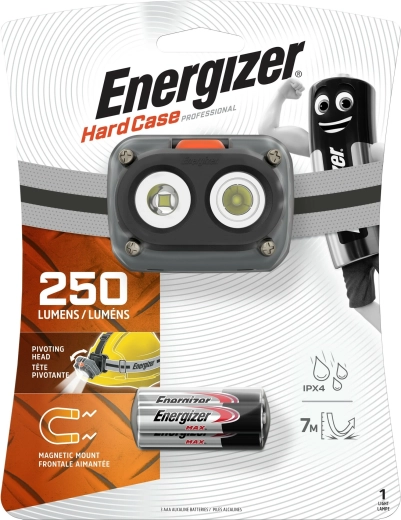 Energizer magnetna naglavna svetilka Hard Case Pro, 250 lm, IPX4