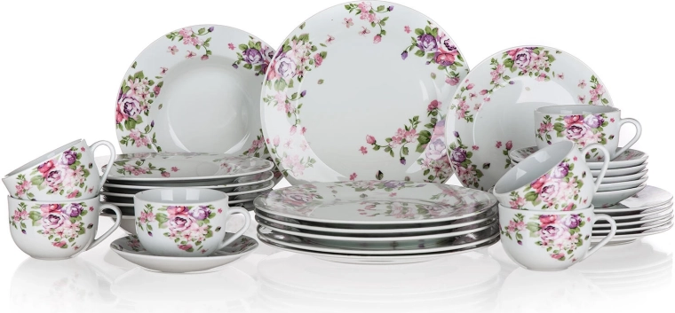 Porcelanasti jedilni set Beauty, 30 delov