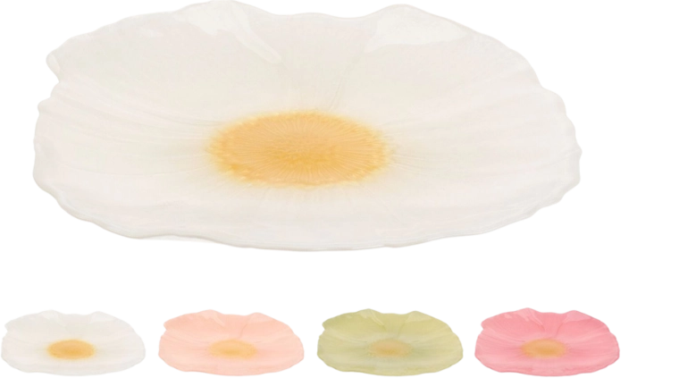 Steklen krožnik v obliki rože 21 cm