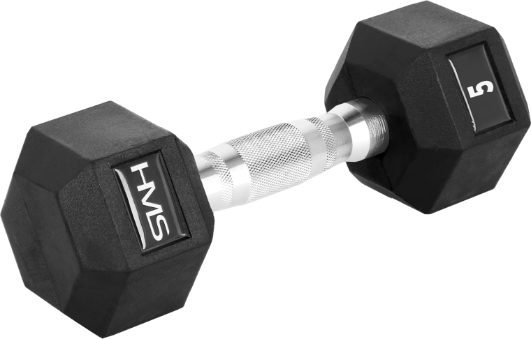 HMS gumirana šestkotna ročna utež HEX PRO 5 kg