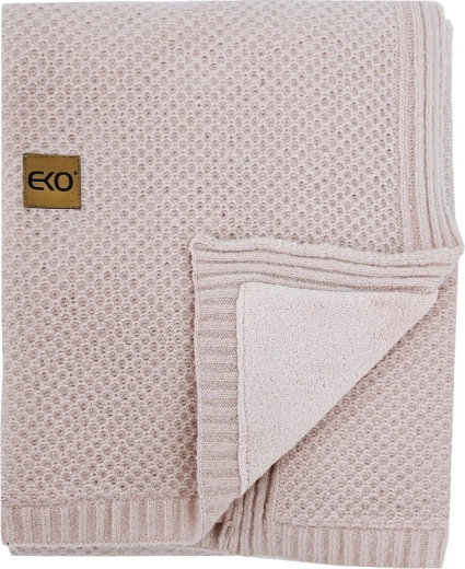 EKO pletena otroška odeja s podlogo rose pink 100 × 80 cm