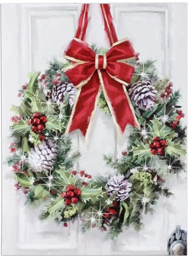 Dekorativna svetleča LED slika na platnu Venec 30 × 40 cm