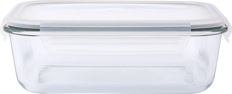 Rectangular glass food storage container with clip-lock lid 1.5 L
