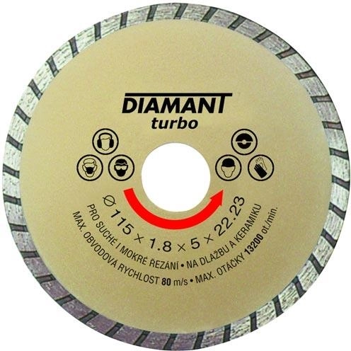 Diamantni rezalni disk 125 mm TURBO za beton in kamen