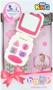 Otroški rožnati baby telefon z zvoki in lučmi