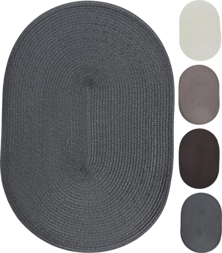 Ovalni plastični pogrinjek 44,5 × 29,5 cm – mešanica barv