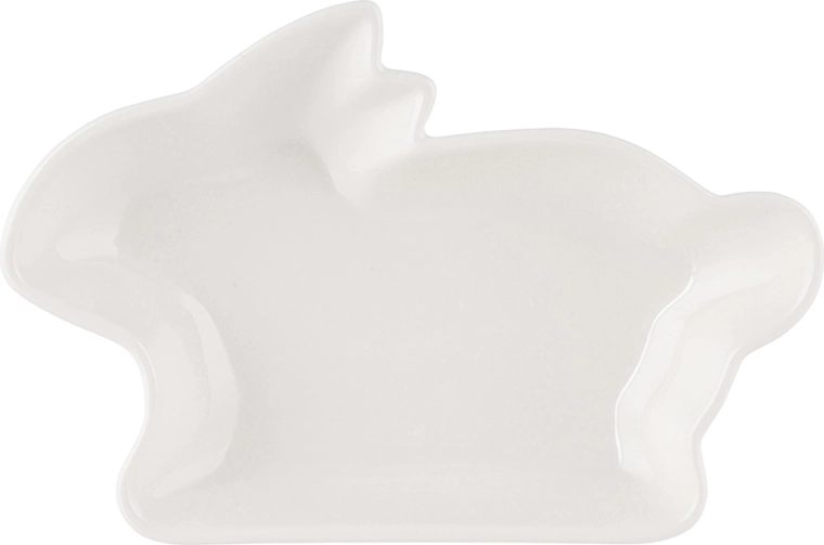 Porcelanasta servirna skledica zajček kremna
