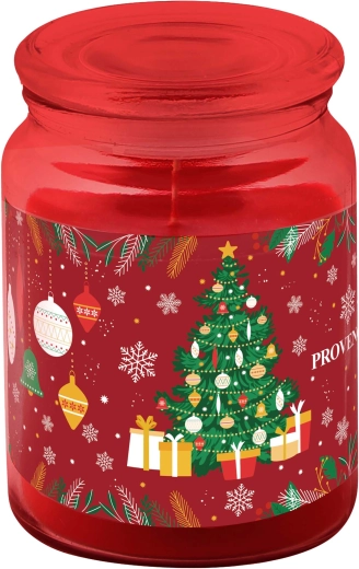 Red Glossy Candle in a Glass Jar with Lid