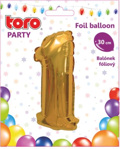 Folijski balon številka 1, 30 cm, zlata