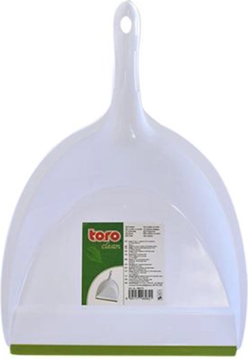Lopatica za smeti TORO zeleno‑bela z gumiranim robom