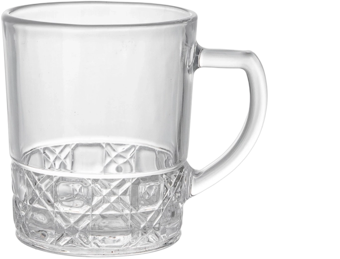 Komplet 6 rebrastih kozarcev z ročajem 240 ml