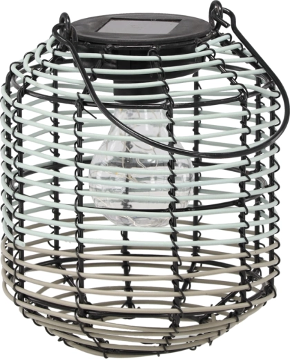 Soncěni kovinski lampijon LED 19 cm zelenosiv