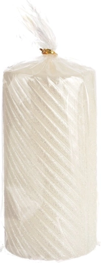 Stebrna sveča CARO bela 7 × 14 cm