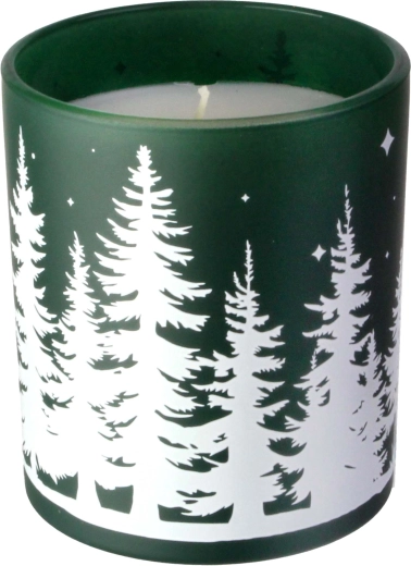 Dišeča sveča v steklu Božično drevo 8 × 9 cm, 206 g