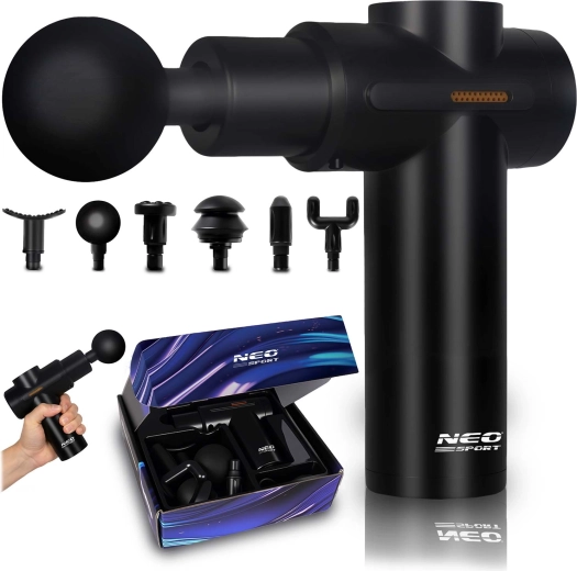 Masažna pištola s 6 nastavki NS-504 Neo-sport črna