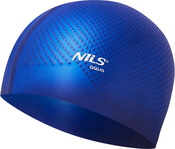 Silikonasta plavalna kapa NILS Aqua NQC Dots temno modra