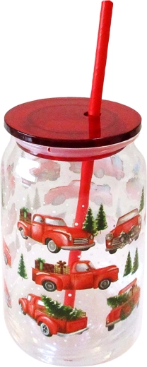 Kozarec s slamico TORO 480 ml z božičnim motivom