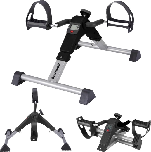 Zložljiv rehabilitacijski pedalarni rotor 2v1 z LCD-zaslonom, črn